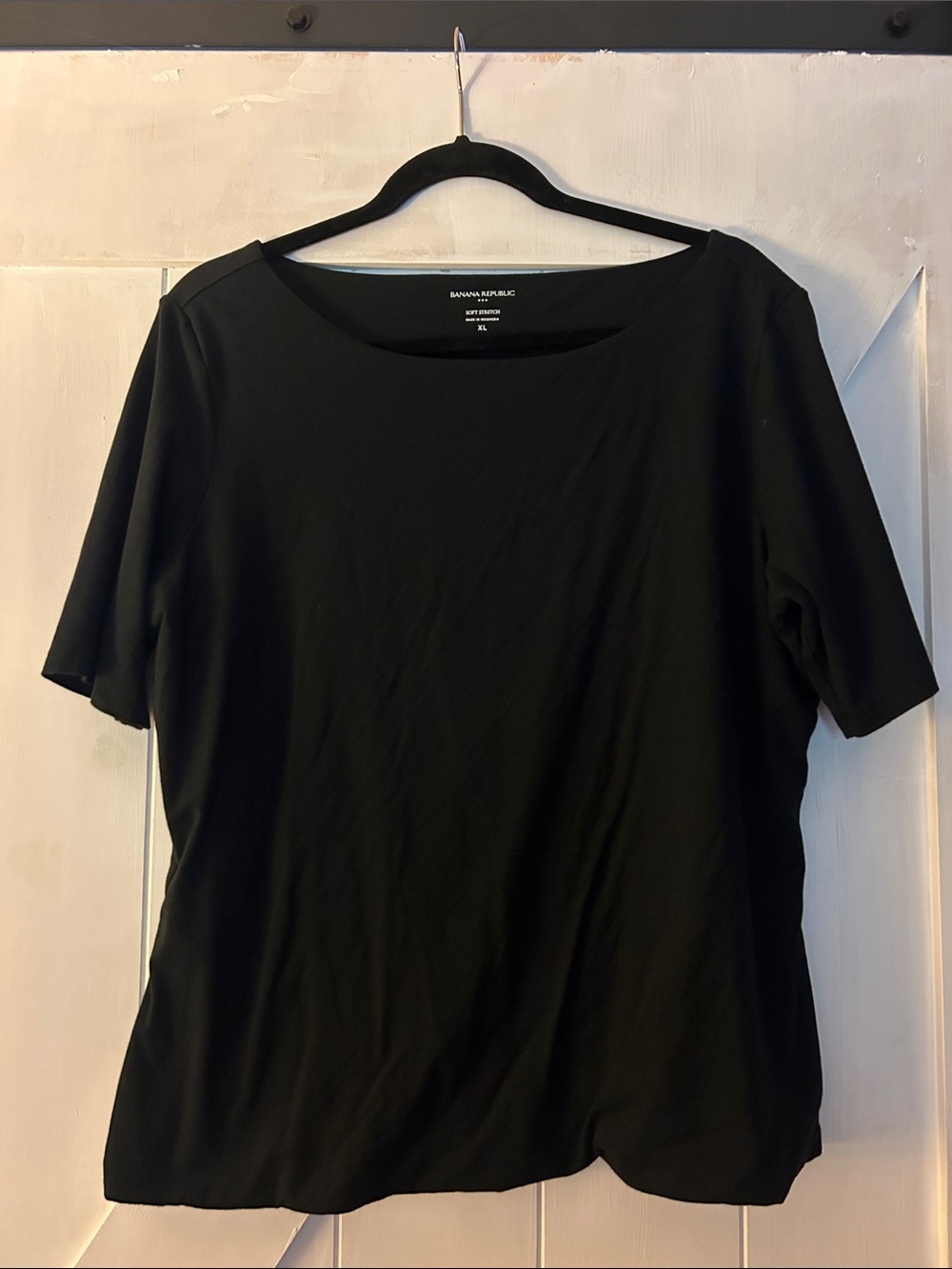 Banana Republic Black Short-Sleeve Crew Neck Top